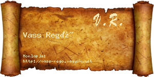 Vass Regő névjegykártya
